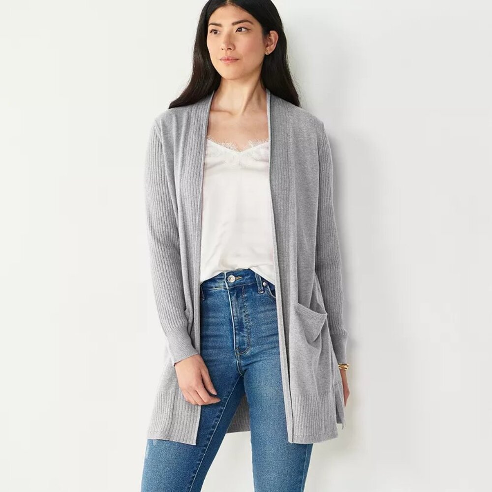 Nine West Soft Gray Knit Sweater